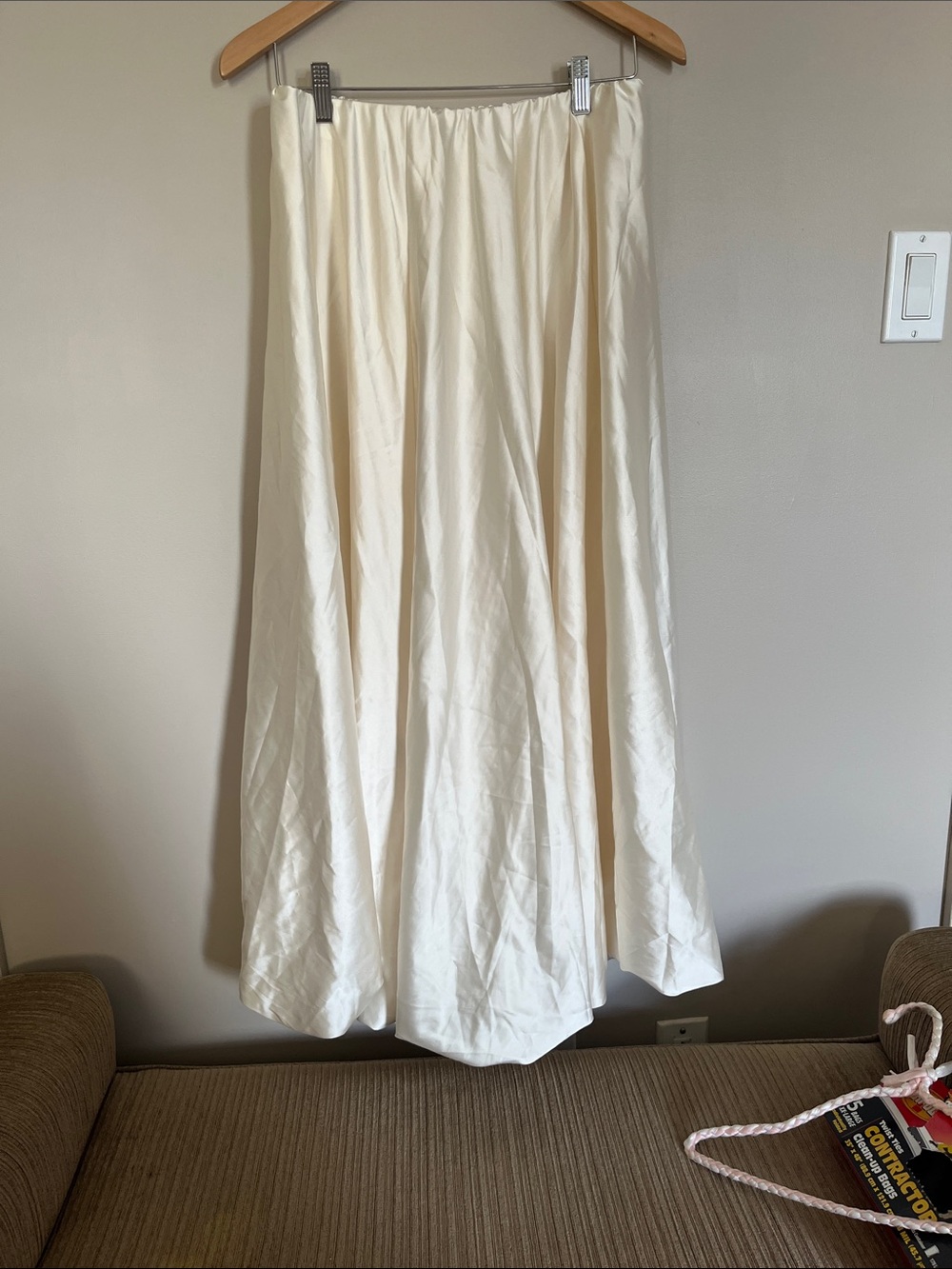 Cream Maxi Skirt - Lightweight Flowing Women's Skirt